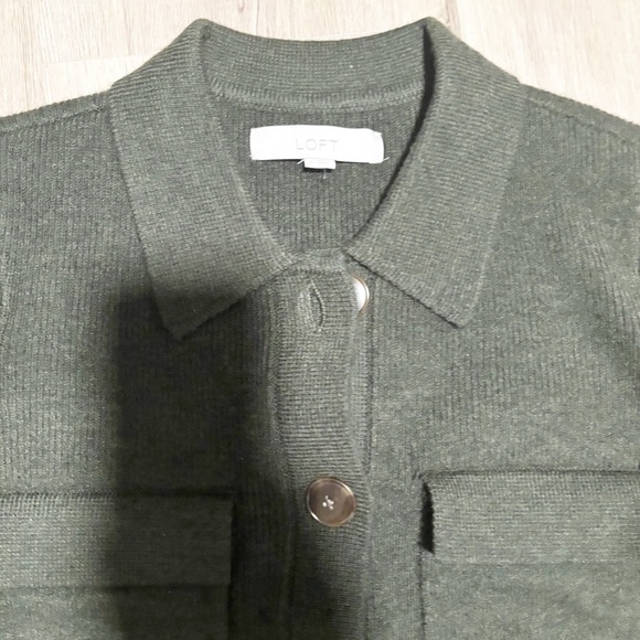 Loft Olive Green Button-Up Cardigan - Picture 3 of 10